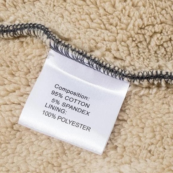 95%Cotton Womens Lined Sherpa Sweatshirt, Thick Warm Fleece, XL, Army Green - Picture 3 of 3